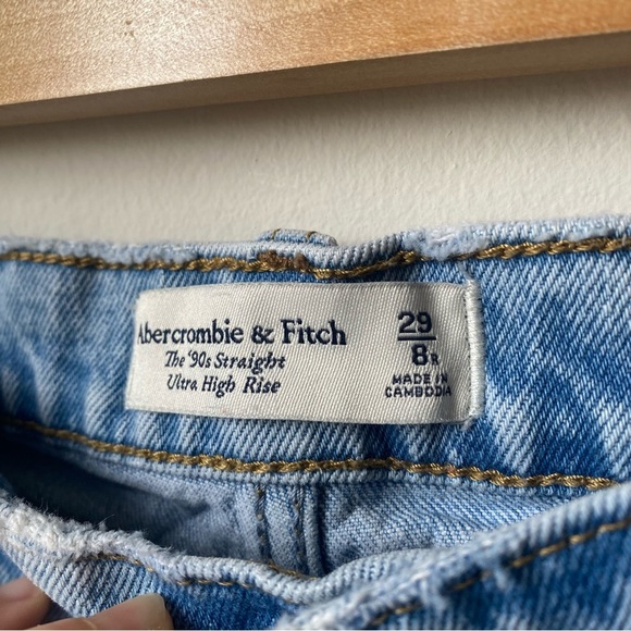 Abercrombie & Fitch the 90s straight ultra high rise Light Blue Jeans size 29 - Picture 6 of 9